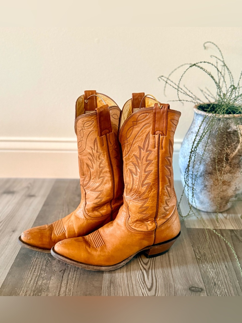 Vtg 1980s Nocona Leather Cowboy Boots Men 7.5B Fits Women 8.5